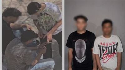 سقوط طالبين لتعاطي المخدرات في شارع بالنزهة بعد تداول فيديو الواقعة