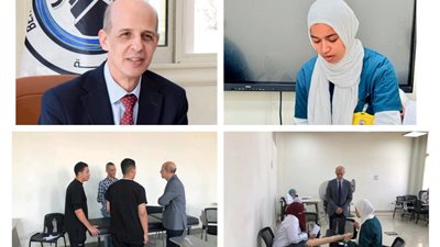 تدريب لطلاب تمريض بني سويف الأهلية على قياس الضغط الوريدي المركزي