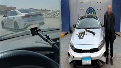 ضبط بلطجي أكتوبر صدم سيارة مواطنة حاولت توثيق اعتدائه على ابنة شقيقته