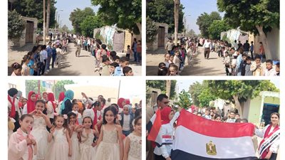بنى سويف|ممر شرفى تكريم طلاب ابتدائية لمدير مدرسة بعد بلوغه سن المعاش 