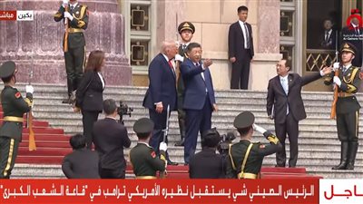 الرئيس الصيني يستقبل نظيره الأمريكي ترامب بقاعة الشعب الكبرى                 