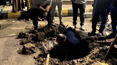 هبوط أرضي أمام مسجد سيدي شبل بالمنوفية وتدخل عاجل من الأجهزة التنفيذية
