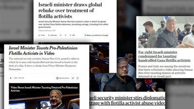 بعد فيديو بن غفير.. منصات العالم تعلن الحرب على إسرائيل بسبب أسطول الصمود
