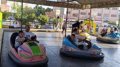 مشاهد مبهجة..الأطفال يتسابقون بالسيارات الكهربائية في عيد الأضحى بالفيوم