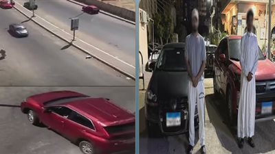 سقوط طالبين استعرضا بسيارتين ملاكي وعرضا حياة المواطنين للخطر بالسويس