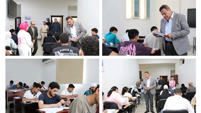 هنرى حنا يتفقد سير امتحانات الفصل الدراسي الثاني ببنى سويف التكنولوجية 