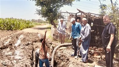 تدخل فوري لاحتواء أزمة إصلاح خط الطرد بيارة التشريب بكوم الضبع بالمنوفية