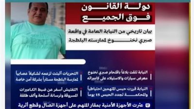 نقلا عن «نيوز ووم».. يوسف الحسيني يعرض بيان النيابة العامة بشأن «نخنوخ»