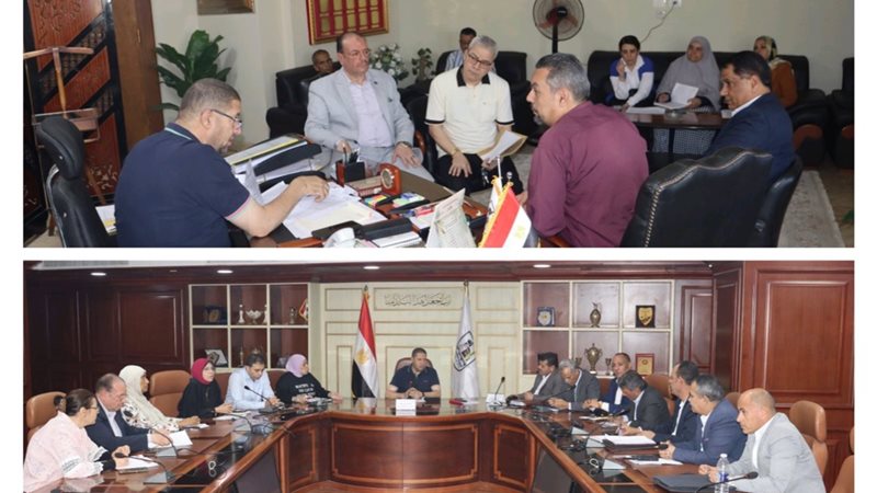 جانب من الاجتماع بحضور السكرتير العام ببنى سويف 
