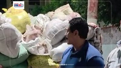تموين الفيوم تضبط 1700 كيلو لحوم مفرومة معبأة في أجولة قبل وصولها للمطاعم 