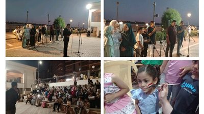 فرقة للإنشاد الدينى تلهب حماس أهالى بنى سويف ضمن شارع الفن| صور