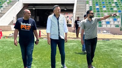 الحسيني أبو قمر يتفقد استاد المصري الجديد ويشيد بتقدم الأعمال وسير التنفيذ