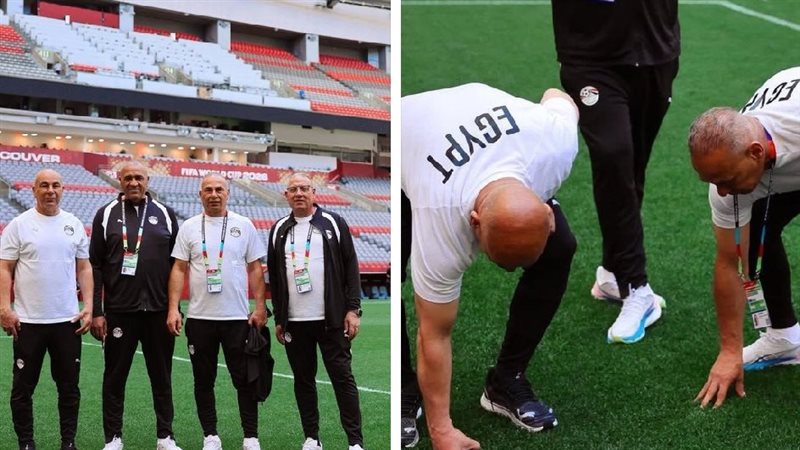 حسام حسن يتفقد ملعب