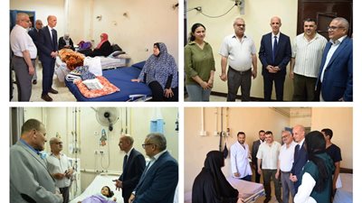 رئيس جامعة بنى سويف يطمئن ميدانيا على حالة 32 مريض فلسطيني |صور