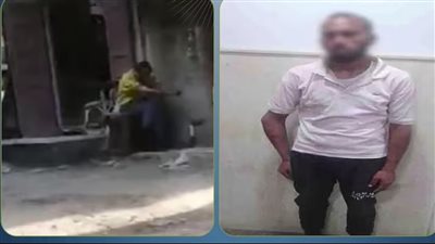 التحقيق مع المتهم بتعاطي المخدرات أسفل منزل بالدقهلية