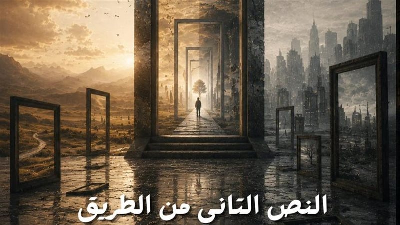 بوستر مسرحية النص التاني من الطريق