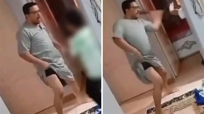 أب يعتدي على أبنائه