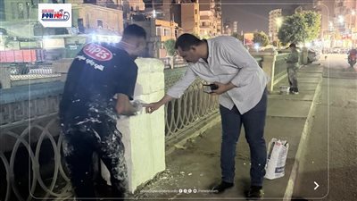حي جنوب يواصل أعمال التجميل والنظافة بشارع كورنيش البحر بالفيوم