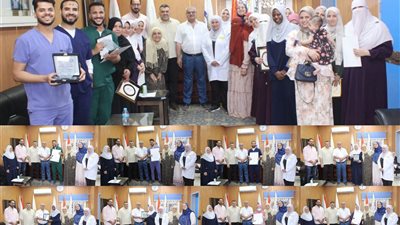 تكريم طاقم تمريض وحدة الغسيل الكلوي ببنى سويف الجامعى تقديرا لجهودهم المخلصة 