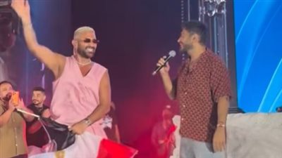 حلوة يا بلدي .. تألق تامر حسني وأحمد سعد في احتفالية المنتخب بالعلمين |صور