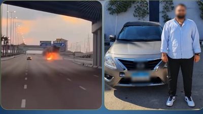سيارة ملاكي تتسبب في مصرع قائدي دراجتين واشتعال النيران بهما بالإسكندرية