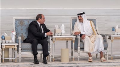 الشيخ تميم بن حمد يستقبل الرئيس السيسي في قصر لوسيل