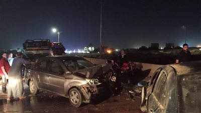 إصابة 4 أشخاص في تصادم سيارتين ملاكي على الطريق الإقليمي بالمنوفية
