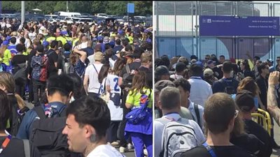 فوضى تنظيمية تسبق نهائي كأس العالم.. اشتباكات وطوابير في ملعب ميتلايف