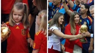 بعد 16 عاماً.. اميرنا إسبانيا تعيدان التقاط صورة تاريخية مع كأس العالم