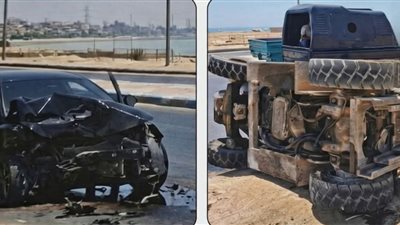 إصابة شخصين في تصادم بين كلارك وسيارة ملاكي بالسويس