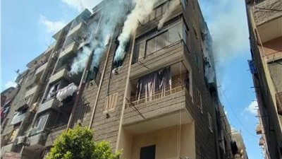 ماس كهربائي بوحدة تكييف يشعل حريقًا بشقة في 15 مايو