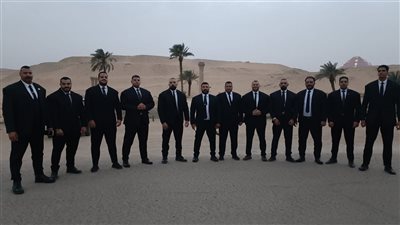 تأمين محيط حفل زفاف ليلي زاهر وهشام جمال بمنطقة سقارة