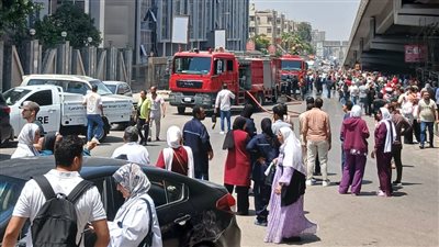 جهود مكثفة لإخماد حريق داخل مستشفى التأمين الصحي بمدينة نصر