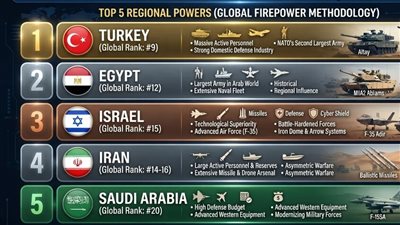 تفوق مصري يربك إسرائيل..الجيش المصري يتصدر تصنيف أقوى جيوش الشرق الأوسط لـ2026