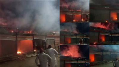 المعمل الجنائي يفحص حريق 5 محلات بمدينة الواسطى ببني سويف