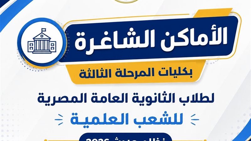 الاماكن الشاغرة بالمرحلة