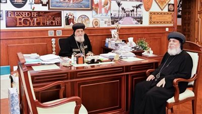 البابا تواضروس يستقبل مطران أسيوط وأسقف سيناء الجنوبية لمناقشة الملفات الرعوية