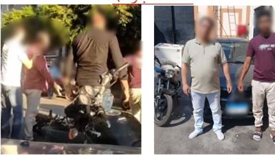 ضبط طرفي مشاجرة بين قائد سيارة ودراجة نارية بالبحيرة