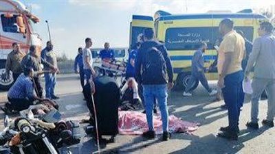  تم نقلهم إلى المستشفى..مصرع شخصين وإصابة ٣ اخرين فى حادث تصادم بأكتوبر