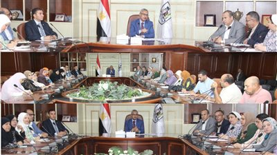 محافظ بني سويف يبحث مقترحات التطوير المؤسسي مع حملة الماجستير والدكتوراه|صور