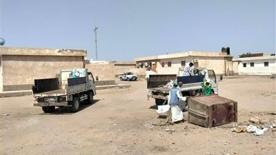 رفع 12 طن مخلفات من شوارع ومناطق حيوية بمدينة الشلاتين