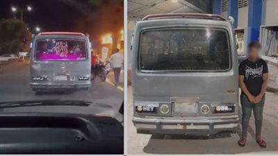 ضبط سائق ميكروباص وضع لافتات مضيئة بعبارات مسيئة في إمبابة