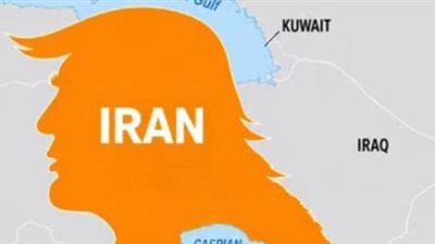 «قبل وبعد».. ترامب ينشر خريطة إيران على هيئة وجهه وتسريحة شعره