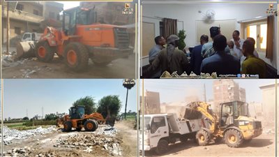 رفع 326 حالة إشغال متنوع بمركز ببا وحملات نظافة وتجميل بمحيط مدارس بنى سويف