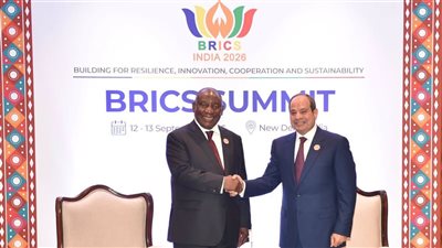 الرئيس السيسي يلتقي نظيره الجنوب الإفريقي على هامش قمة البريكس المنعقدة بالهند
